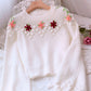 Sweet flowers long sleeve sweater  082