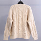 Retro knitted twist long sleeve sweater  014