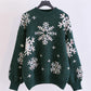 Cute snowflake long sleeve round neck sweater  029