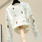 Cute round neck long sleeve sweater  073