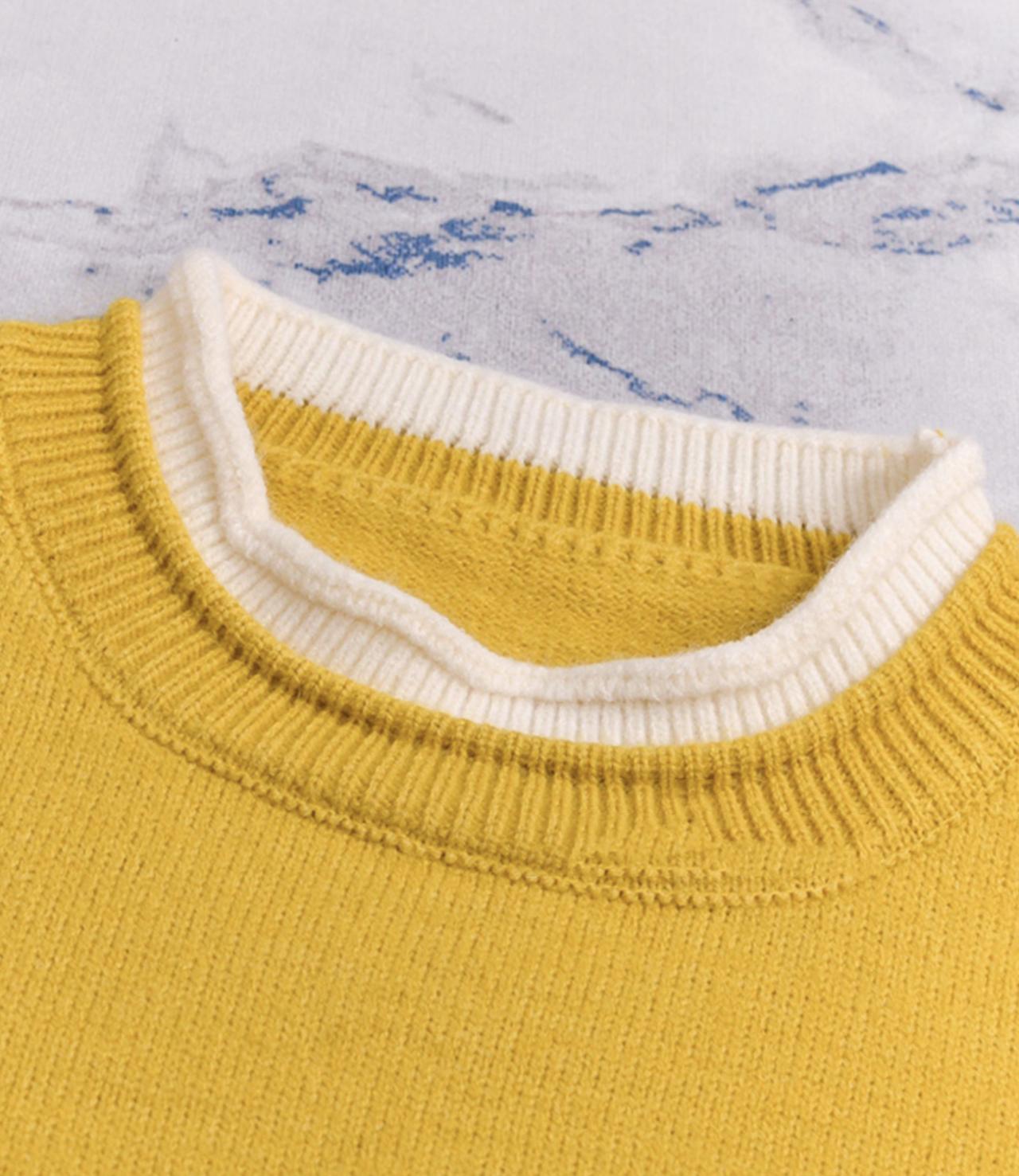 Simple round neck long sleeve sweater  031