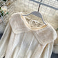 Cute lapel sweater long sleeve sweater  075