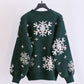 Cute snowflake long sleeve round neck sweater  029