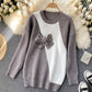 Cute bow knitted sweater dress  056