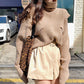Uniquely designed turtleneck sweater loose long-sleeved sweater  079
