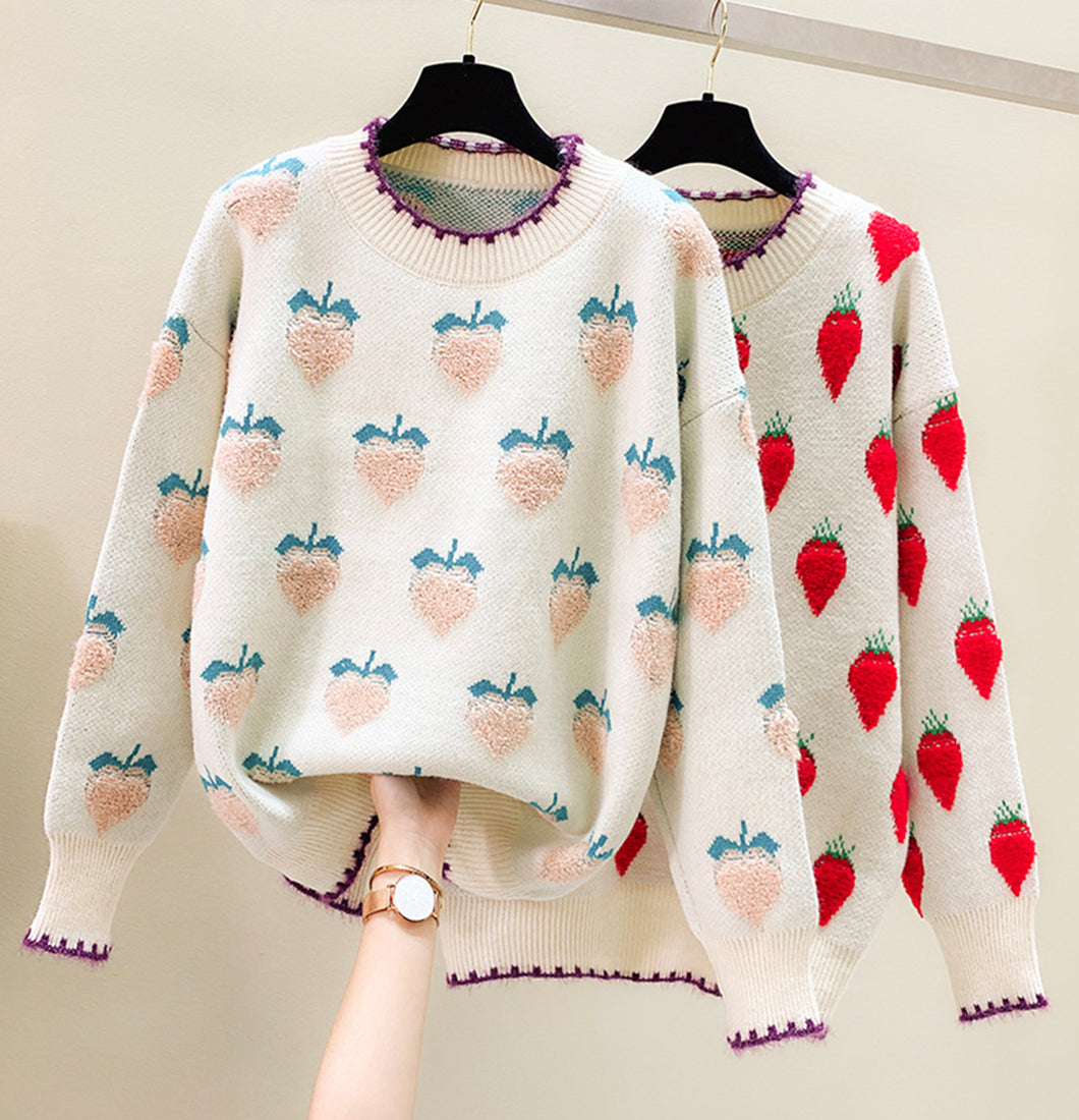 Lovely loose strawberry sweater  051