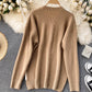 Cute bow knitted sweater dress  056