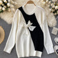 Cute bow knitted sweater dress  056