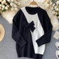 Cute bow knitted sweater dress  056