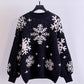 Cute snowflake long sleeve round neck sweater  029