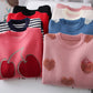 Sweater cute cherry love long sleeve sweater  046