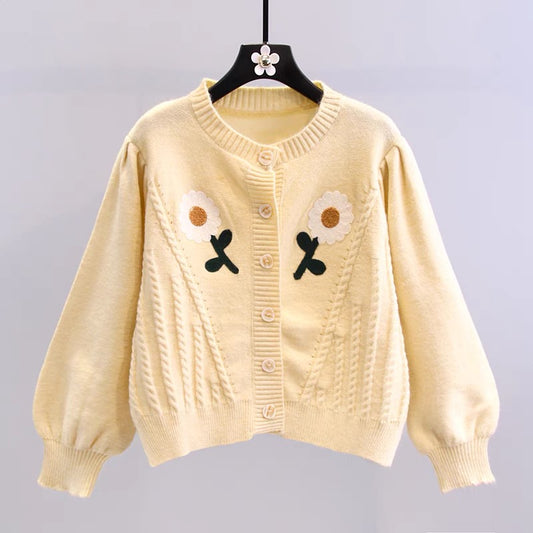 Süßer Cardigan mit langen Ärmeln 017