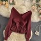 Stylish v neck long sleeve tops  045