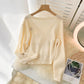 Cute knitted long sleeve short sweater  012