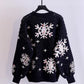 Cute snowflake long sleeve round neck sweater  029