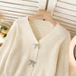 Lovely bow-knot long-sleeved cardigan sweater  009
