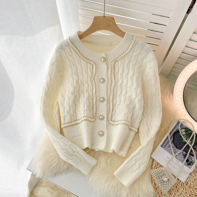 Cute knitted short long sleeve sweater  013