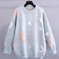 Cute star moon long sleeve sweater  032