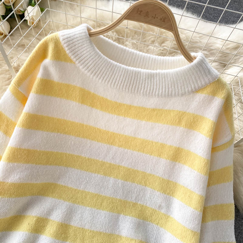 Cute striped long sleeve sweater 004