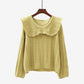 Cute long-sleeved lapel sweater 001