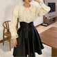 Cute A line short shirt black shirt  3440