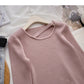 Design sense crew neck sweater women's versatile bottoming shirt  6480
