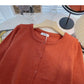 Cardigan knitted coat solid color long sleeve single breasted top  6580