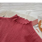 Korean stand collar long sleeve design slim fit bright silk sweater  6664