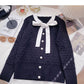 Twist-Strick-Shirt mit sanftem Bandage-Perlenschnallen-Langarm-Oberteil 6692