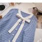 Twist-Strick-Shirt mit sanftem Bandage-Perlenschnallen-Langarm-Oberteil 6692