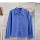 Korean slim retro design open line Lapel top  6383