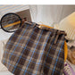 Vielseitiger Rock in A-Linie mit kariertem Retro-Muster und hoher Taille 5596