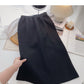 Small man, foreign style, versatile, high waist, back split A-line skirt  5754