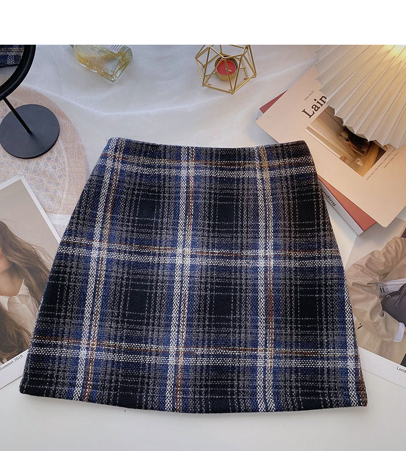 Korean fashionable age reducing Retro High Waist Skirt  5546