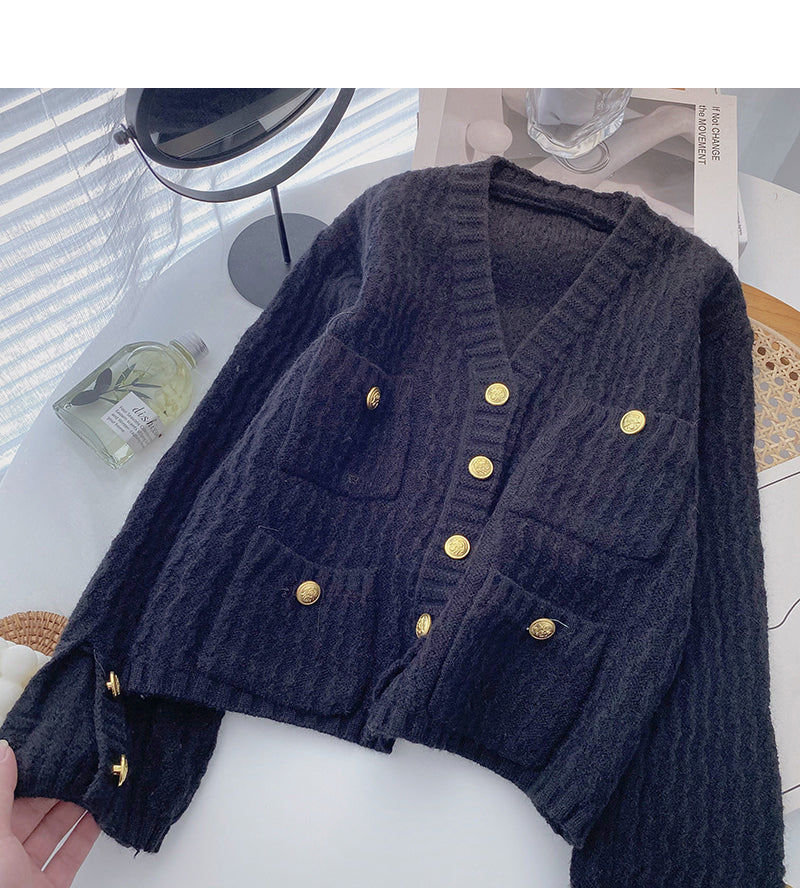 Design versatile casual V-neck loose top  5892