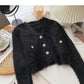 The new Korean version is gentle and thin. Short long sleeve V-neck top  6025