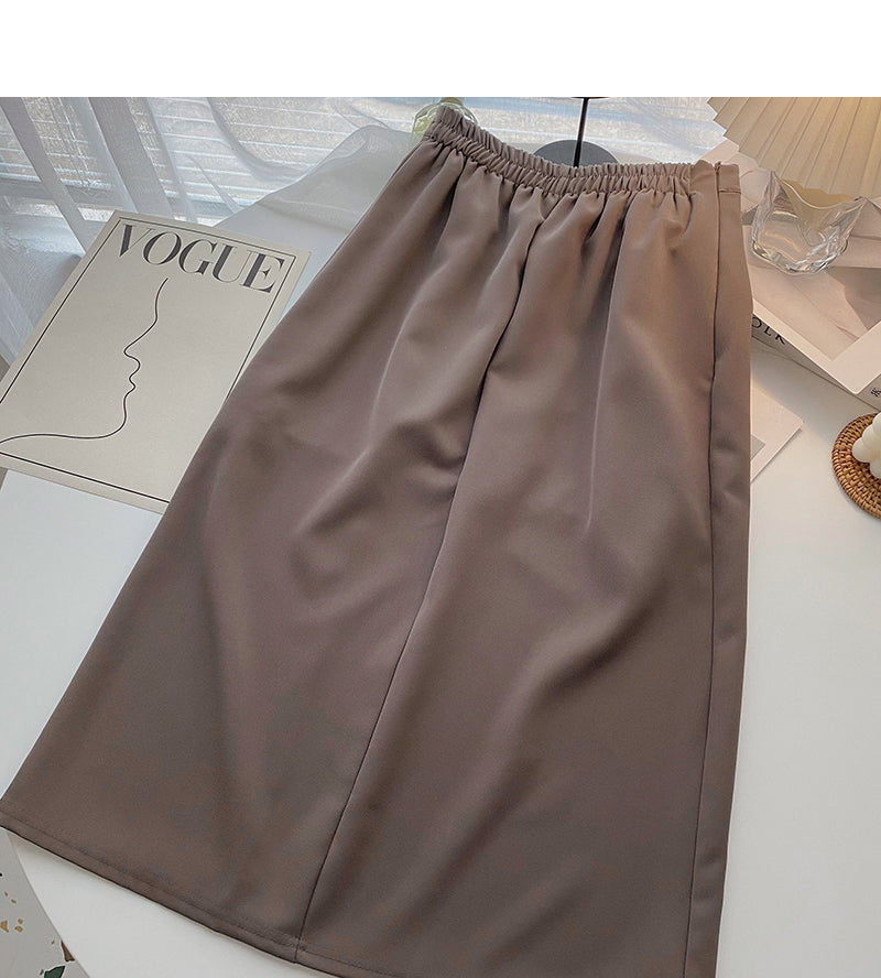 Jupe taille haute fendue sur le côté au design de niche pour montrer la tendance des jupes fines, moyennes et longues 5726