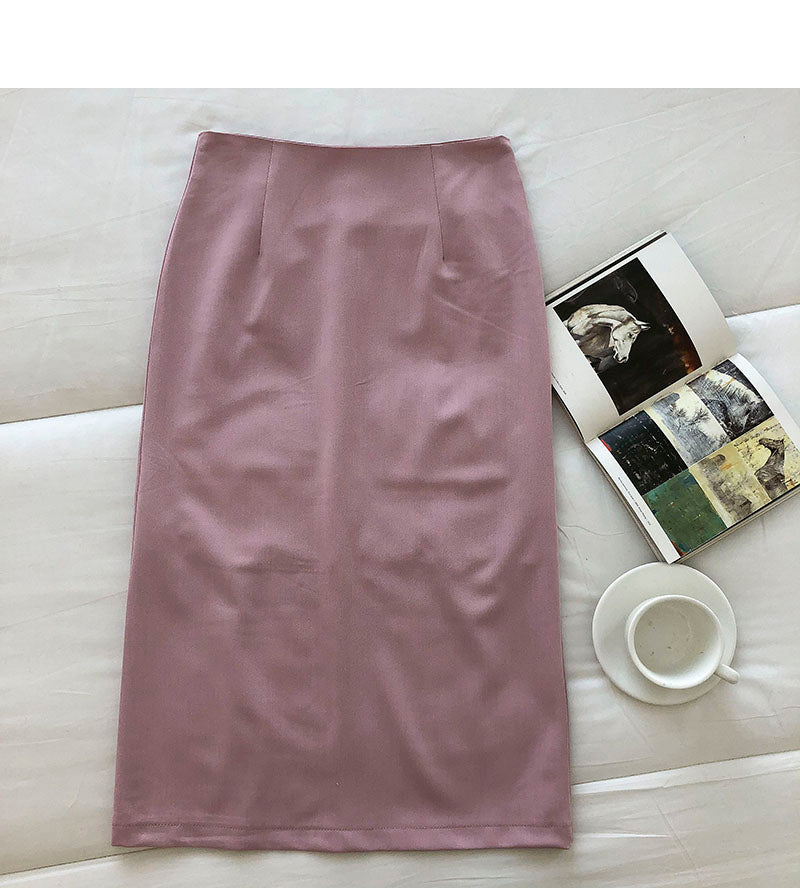 Das koreanische Damenkleid ist sanft und dünn, geteilter mittlerer und langer Rock 5688