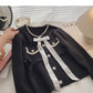 Design sense Vintage diamond button long sleeve knitted cardigan  5902
