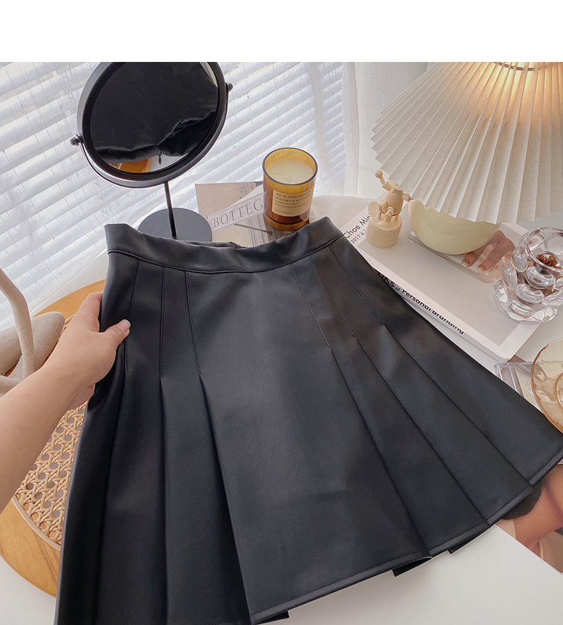 Jupe plissée taille haute fine au design rétro 5561
