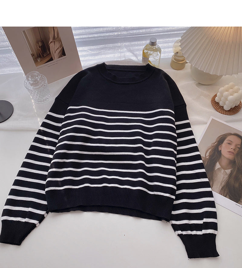Langarm-Pullover mit Rundhalsausschnitt 6526