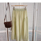 Korean version small fresh pure color versatile high waist skirt  5821