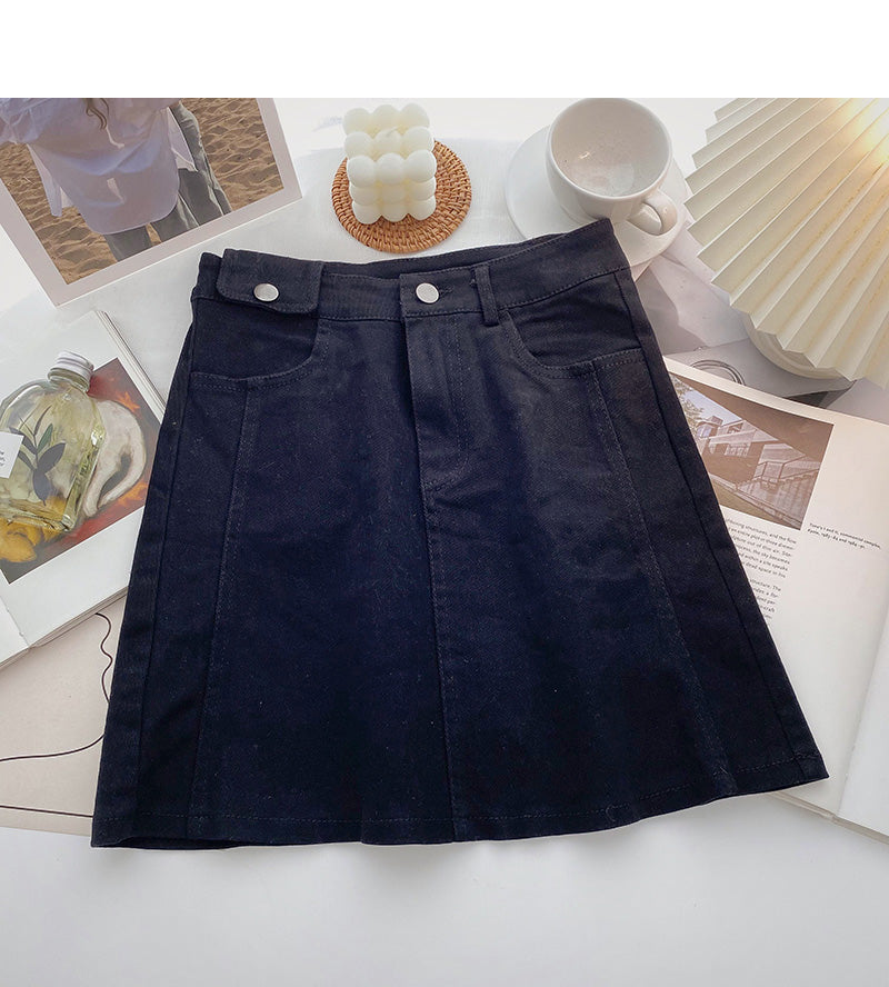 Fashion Hong Kong style leisure Retro High Waist Skirt  5487