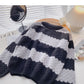 Neues koreanisches lockeres Langarm-Pullover-Oberteil 5896