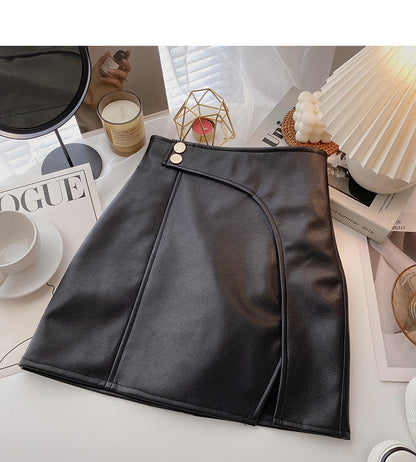 Korean style irregular small split A-shaped Hip Wrap Skirt  5374