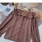 Baby collar lace design aging shirt  6407