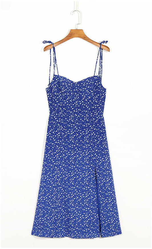 Jupe à cordon de serrage à la taille, robe fendue sans manches, mode 7102
