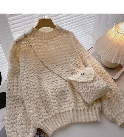 Koreanische Version fauler Wind süßer einfarbiger lockerer Pullover Pullover 5943