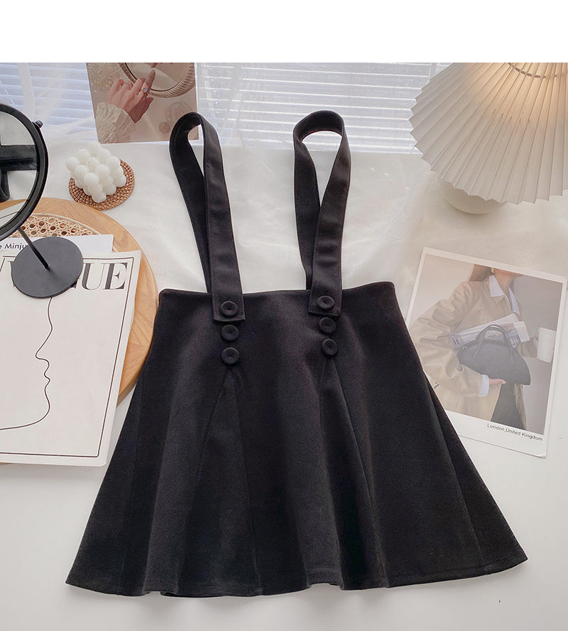 Woolen skirt high waist A-line umbrella skirt 5376