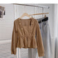 Niche design double breasted Square Neck Shirt  6360